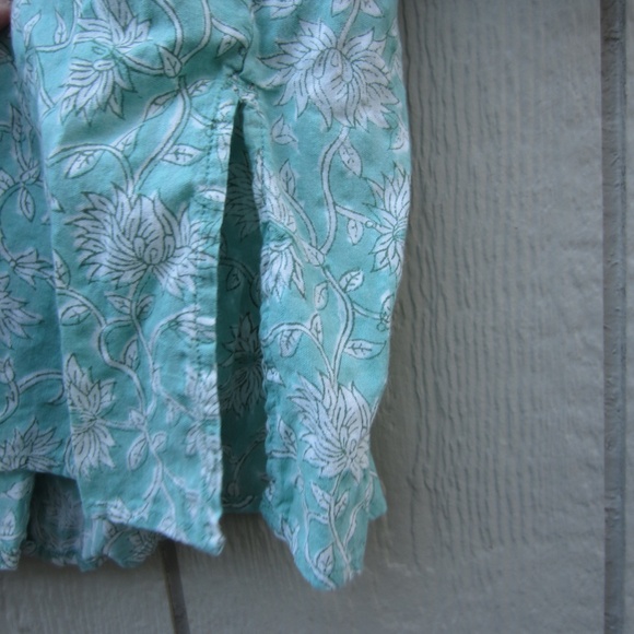 Pure Jill Tops size M Green Floral Button front 3/4 sleeves Casual Comfy relax - Picture 7 of 15